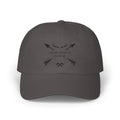 Dark gray dad cap with hunting arrow graphic and “I would rather be hunting” text.