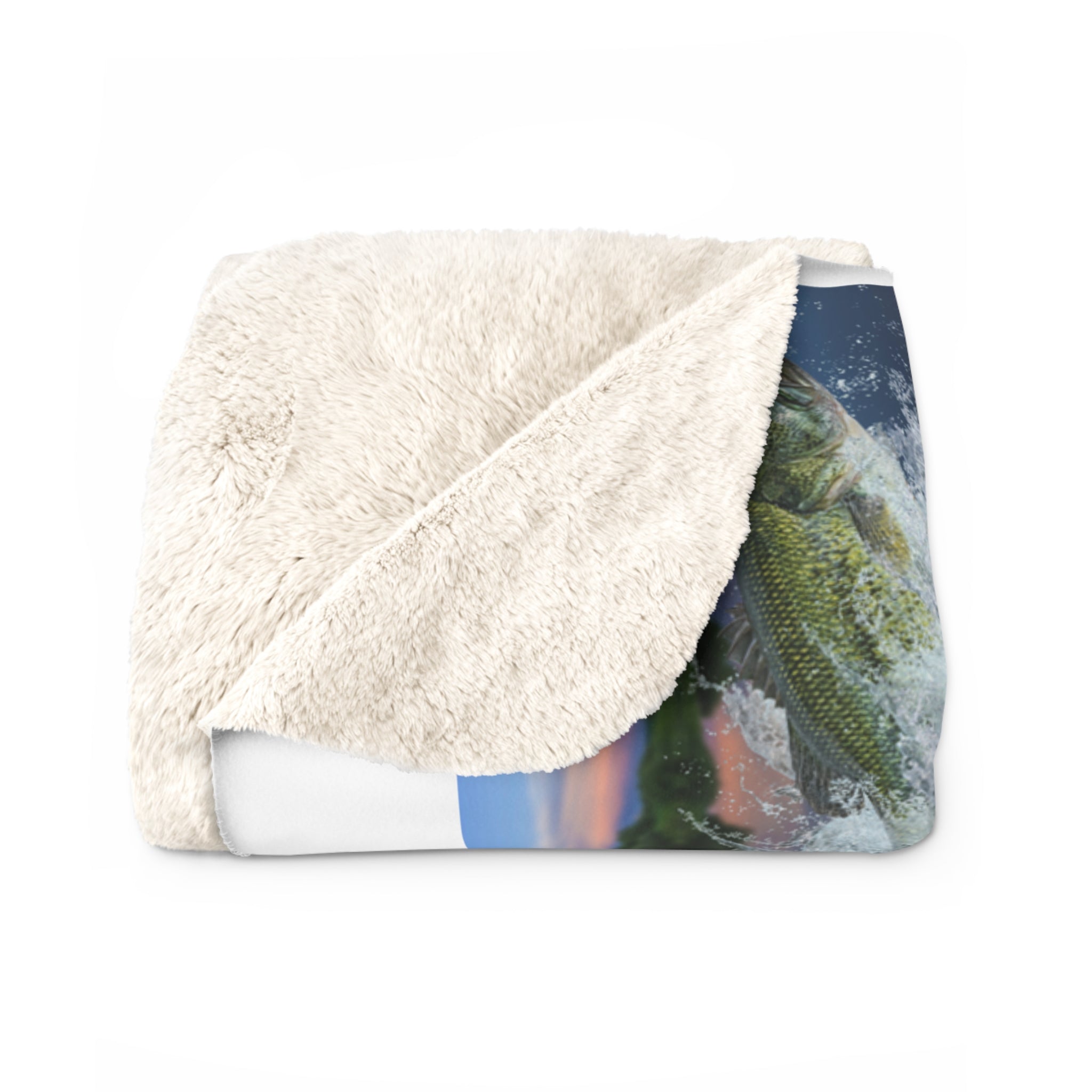 Deer Hunting Sherpa Fleece Blanket — Rustic Outdoorsman Cozy Throw