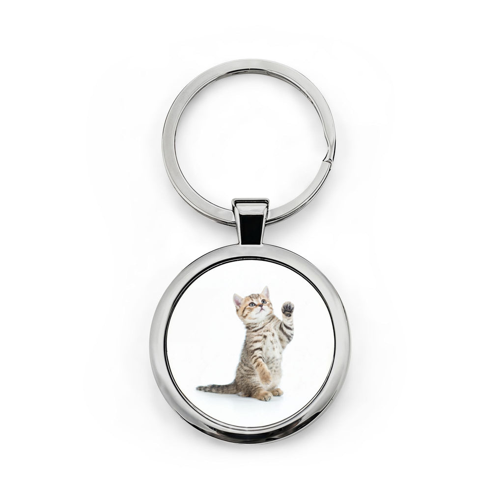 Kitten Stainless Steel Keychain — Cute Cat Keyring Accessory