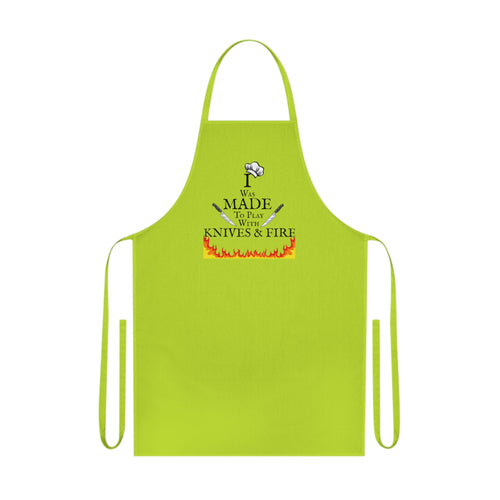 Chef Apron "Made to Play with Knives & Fire" – Funny BBQ & Cooking Cotton Apron