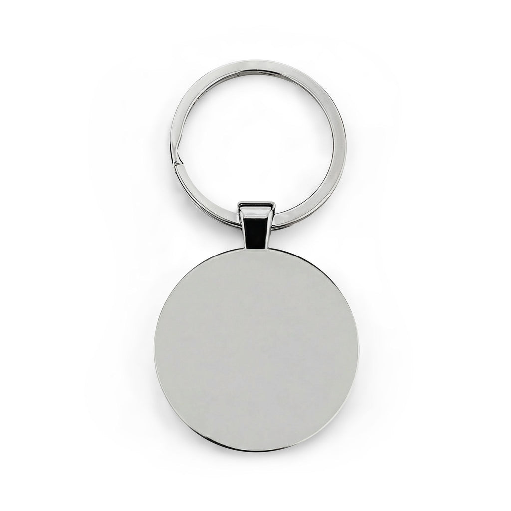 Round Stainless Steel Dog Keychain — Engraved Pet Keepsake